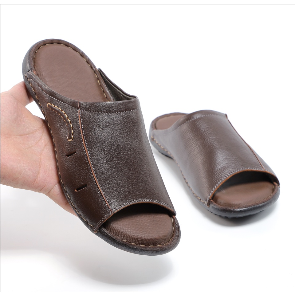 Dép Nam Quai Ngang Da Bò Thương Hiệu Vua Giày PA16