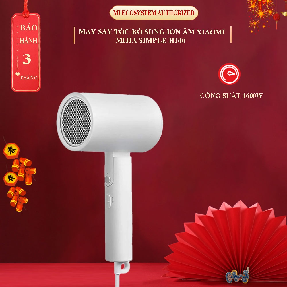 Máy sấy tóc bổ sung ion âm Xiaomi Mijia Simple H100/H101 2 chế độ, 1600W - Bảo hành 3 tháng - Shop Điện Máy Center