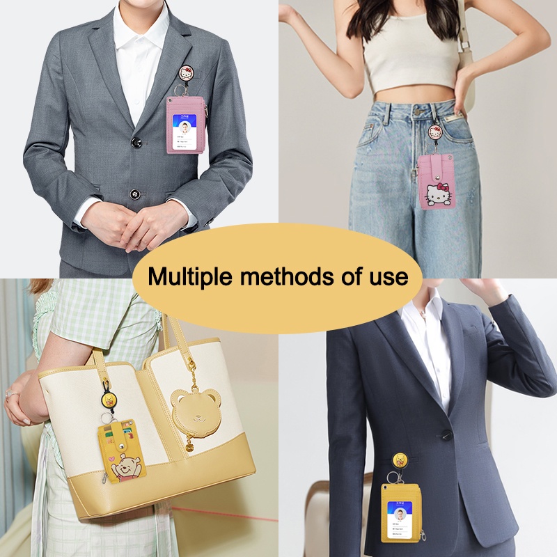 Ví Đựng Thẻ Đa Năng Có Dây Đeo Họa Tiết Hoạt Hình Dễ Thương