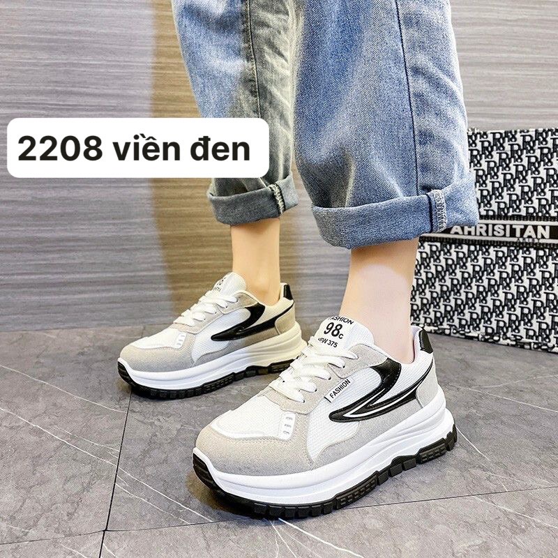 Giày thể thao, sneaker nữ đế cao su phối viền chất đẹp có phản quang hộp túi lụa đầy đủ phong cách thể thao