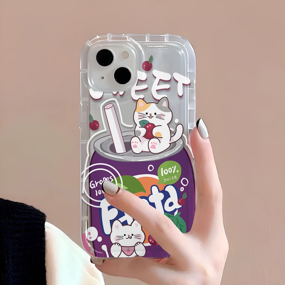 Ốp Điện Thoại Trong Suốt In Hình Đồ Uống Cho iphone 14promax 11 13 12 7Plus X XS Max