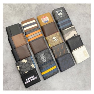 Bóp ví ngắn nam nữ Coach gập đôi có tặng kèm card holder màu đen, màu da, nhiều mẫu