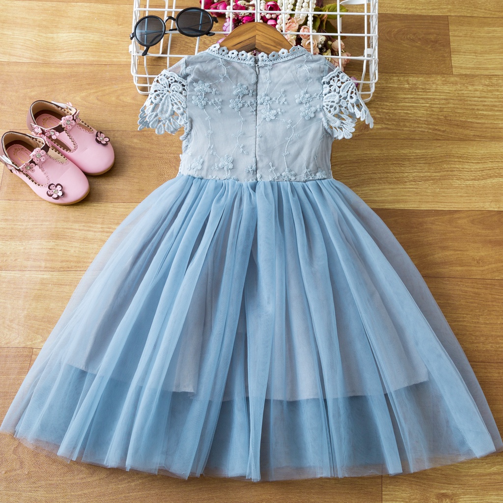 Đầm Công Chúa Dự Tiệc Tay Ngắn Thời Trang Mùa Hè 2023 Cho Bé Gái