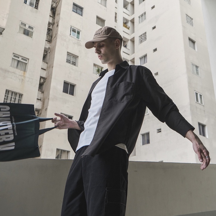 Áo sơ mi đen form rộng - Oversized Black Shirt