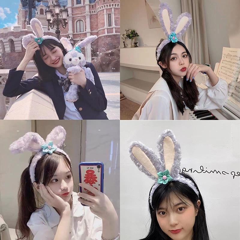 Băng Đô Tai Thỏ Nhồi Bông Dễ Thương Dùng Rửa Mặt