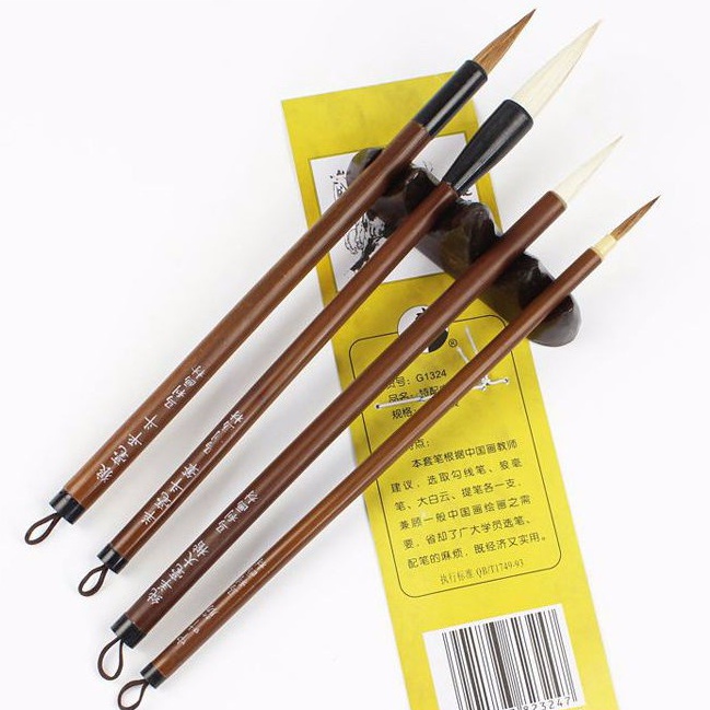 [XÓM VẼ] Bộ cọ vẽ thư pháp lông sói vỉ nhựa, hàng đẹp