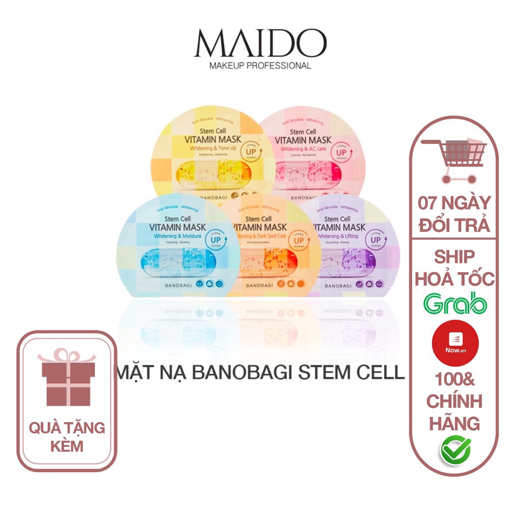 Mặt nạ giấy Banobagi Mask phiên bản nâng cấp Dưỡng Ẩm Trắng Da Chống Lão Hoá Giảm Mụn MAIDO COSMETICS