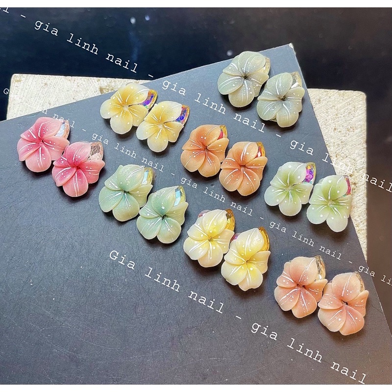 Hoa bột nail đào đá ( set2b - 10bông)
