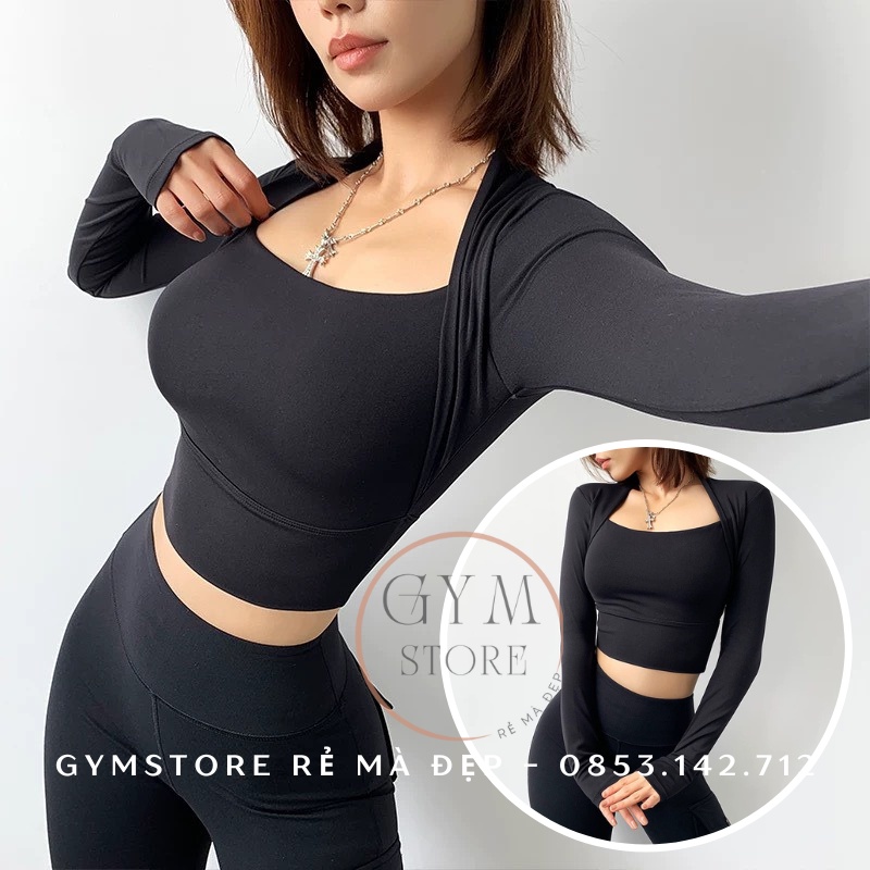 Áo Tập Gym Yoga Croptop Ôm Body Thể Thao Nữ 𝐂𝐎́ 𝐌𝐔́𝐓 Thun Poly Mềm Mịn Siêu Thoáng Thoải Mái 𝙎𝙤𝙡𝙤 𝙎𝙥𝙤𝙧𝙩𝙨𝙬𝙚𝙖𝙧 385
