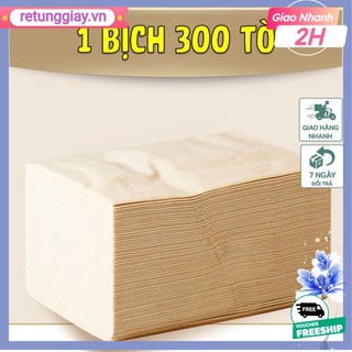 Một bịt 300 tờ giấy ăn gấu trúc tre Sipao hàng loại 1