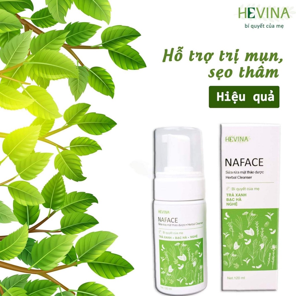 Sữa Rửa Mặt Trà Xanh, Bạc Hà Naface Làm Dịu Ngăn Ngừa Vi Khuẩn Trên Da Chai 120ml