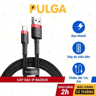 Cáp sạc ip baseus sạc nhanh 2.4a dây bọc dù dài 1m/2m dành cho điện thoại ip