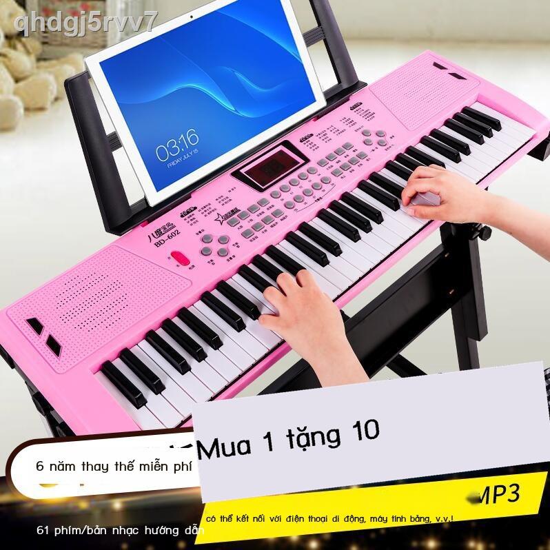 □ ❡ Đàn Piano Điện Tử 61 Phím Trẻ Em Mới Bắt Đầu Bé Gái Có Micro Đa Năng Đàn Piano Cho Bé Giáo Dục Sớm Đ