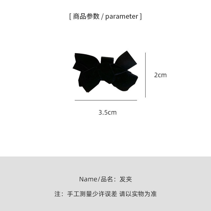 Kẹp Tóc Nơ Bằng Nhung Đen Thời Trang Thu Đông Dễ Thương Cho Nữ
