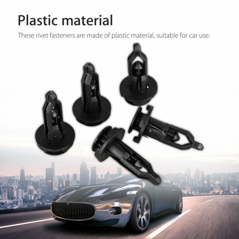Set 100 Đinh Tán Nhựa Màu Đen 9mm Cho Xe Hơi