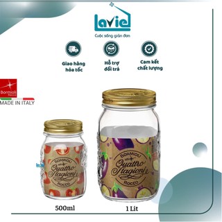 [THỦY TINH ITALY ] Hũ thủy tinh nắp vặn Quattro Invetro (Bormioli Rocco)
