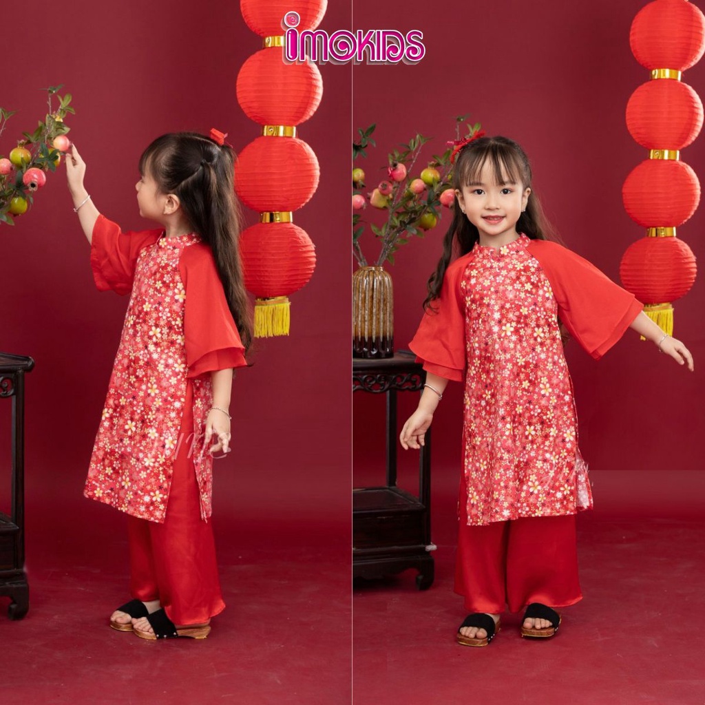 Áo dài bé gái 10-32kg June With Love, Oli River áo dài cách tân cho bé mặc tết xinh xắn, dễ thương T3