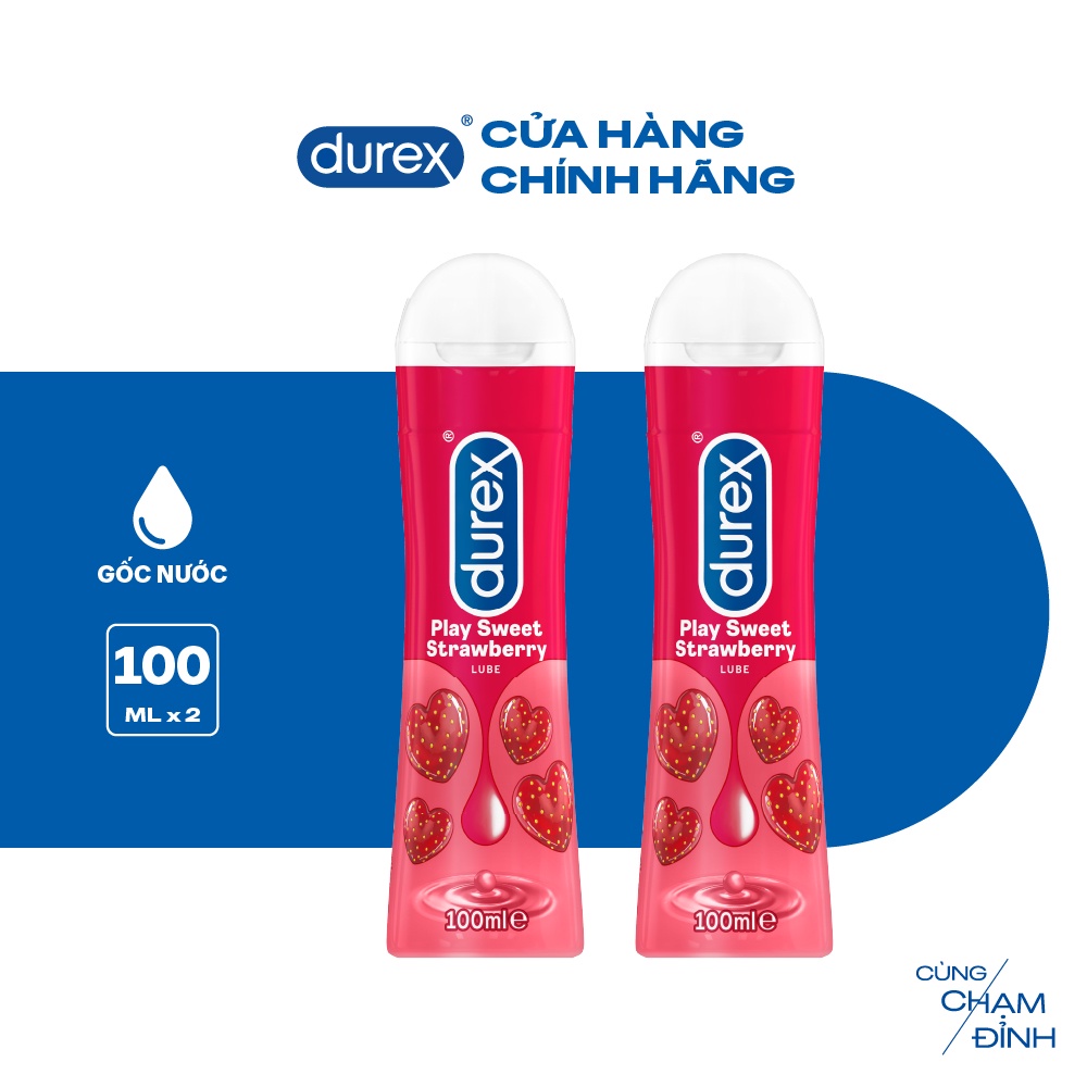 Bộ 2 Gel bôi trơn Durex Play Strawberry hương dâu 100ml/chai