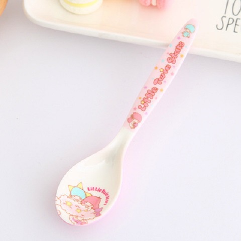 Bộ Tô Muỗng Nĩa Họa Tiết Hoạt Hình hello kitty Doremon melody mickey melody ty1 Dễ Thương Chống Rơi Cho Bé yt1