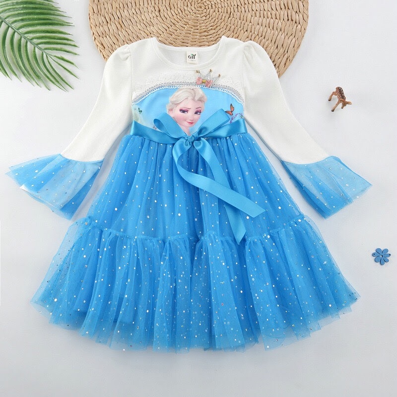 Váy công chúa băng giá elsa dành cho bé gái
