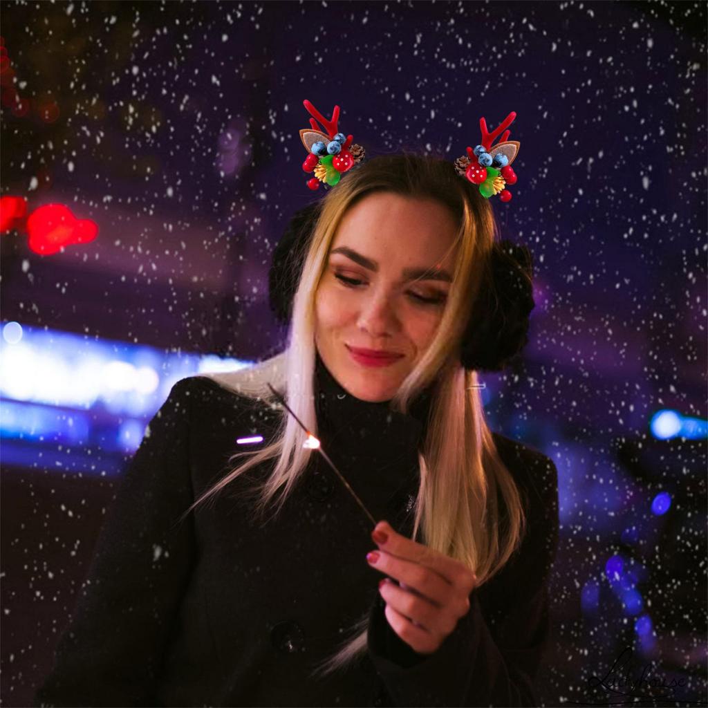 Kẹp Tóc Hình Sừng Tuần Lộc Giáng Sinh Dễ Thương Dành Cho Nữ