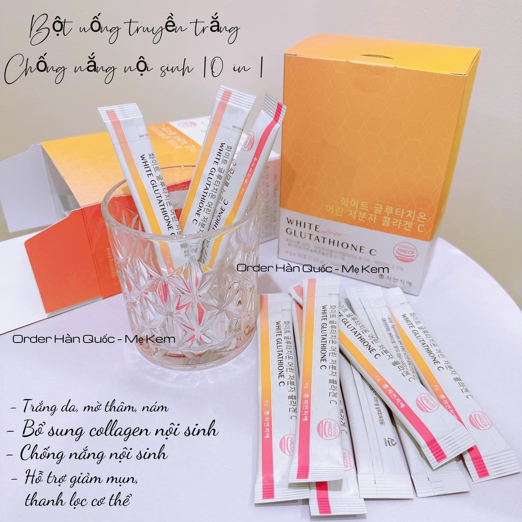 Bột uống truyền trắng chống nắng nội sinh 10in1 White Glutathione C