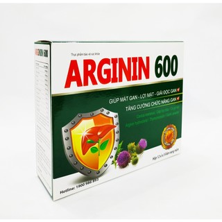 Viên Uống Bổ Gan Arginin 600 - Nguyên Liệu Nhập Khẩu Mỹ - Arginin - Cà Gai Leo - Hộp 60 Viên