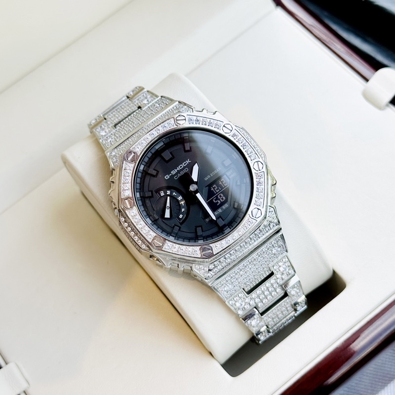 ĐỒNG HỒ NAM CHÍNH HÃNG CASIO G-SHOCK GA-2100 QUARTZ Custom FULL ĐÁ 009