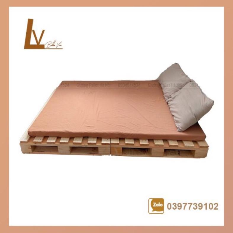 Giường Ngủ Pallet Gỗ  Thông Cao Cấp Đủ Kích Thước Cao 15cm