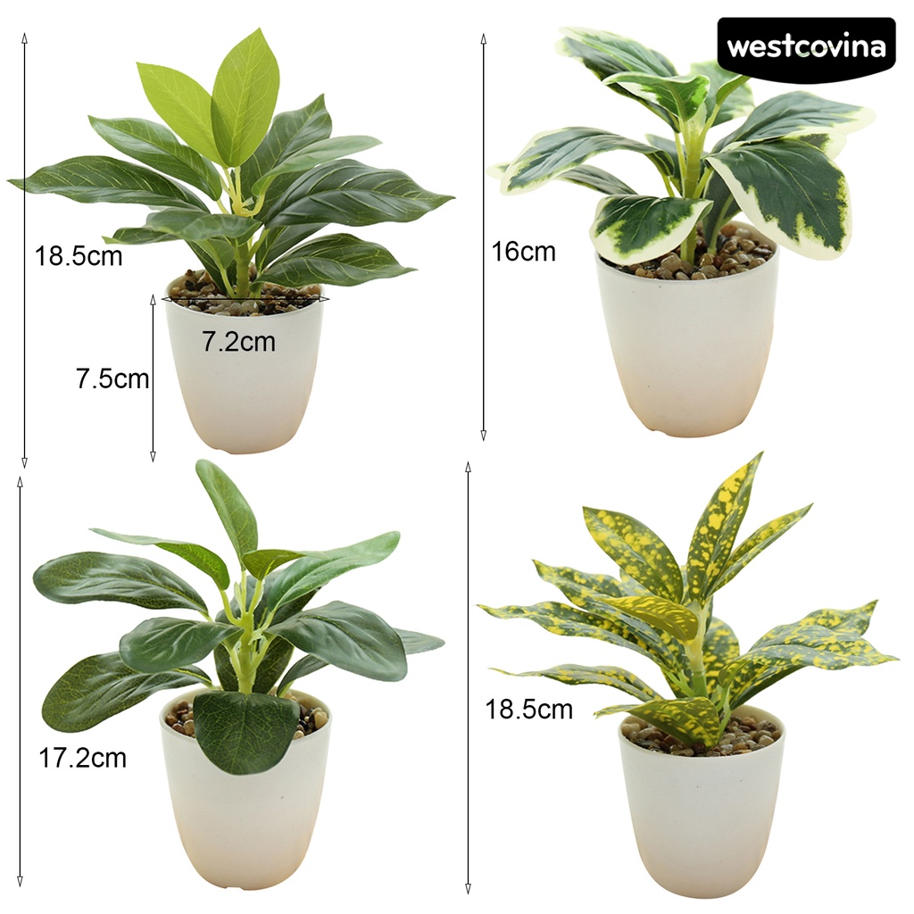 [WEST]⚘Chậu Cây Giả Không Phai Màu Lâu Trôi Không Cần Khoan Lỗ Trang Trí Đám Cưới