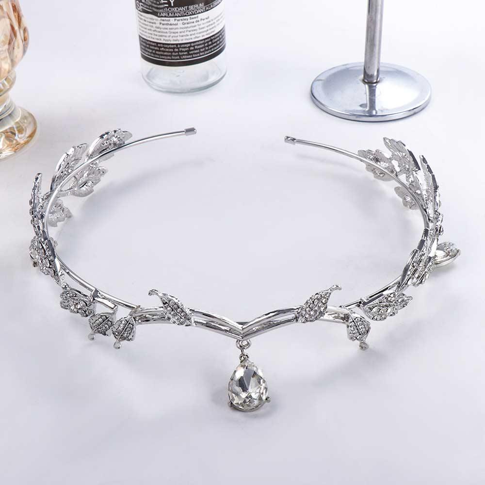 Băng Đô Cài Tóc Hình Giọt Nước Họa Tiết Lông Mày Phong Cách Retro BERNARDO|Vương Miện Cô Dâu Thiết Kế Sang Trọng Cao Cấp