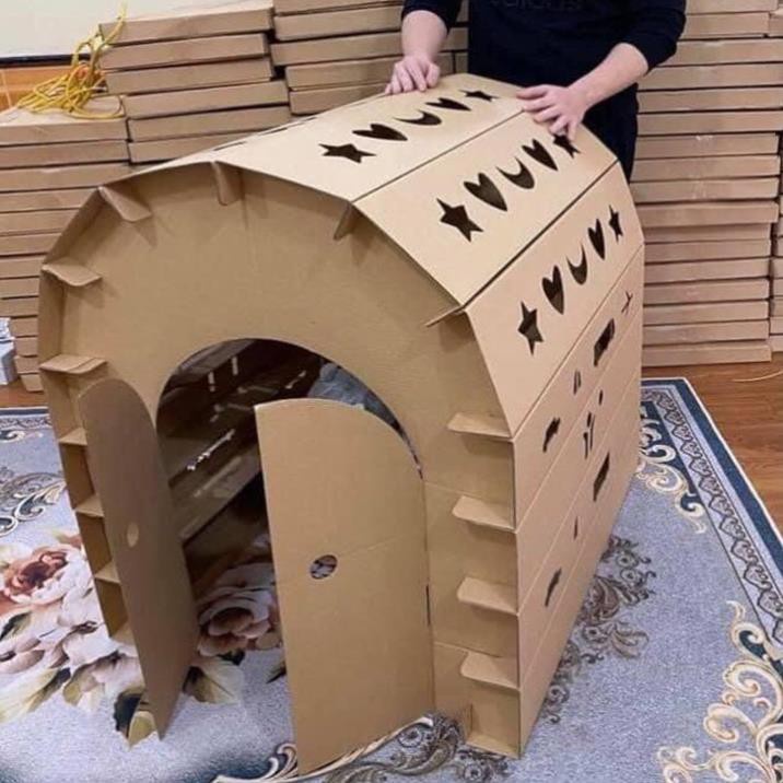 NHÀ GIẤY - NHÀ BẰNG BÌA CARTON - MÓN QUÀ TUYỆT VỜI CHO TUỔI THƠ CỦA BÉ YÊU