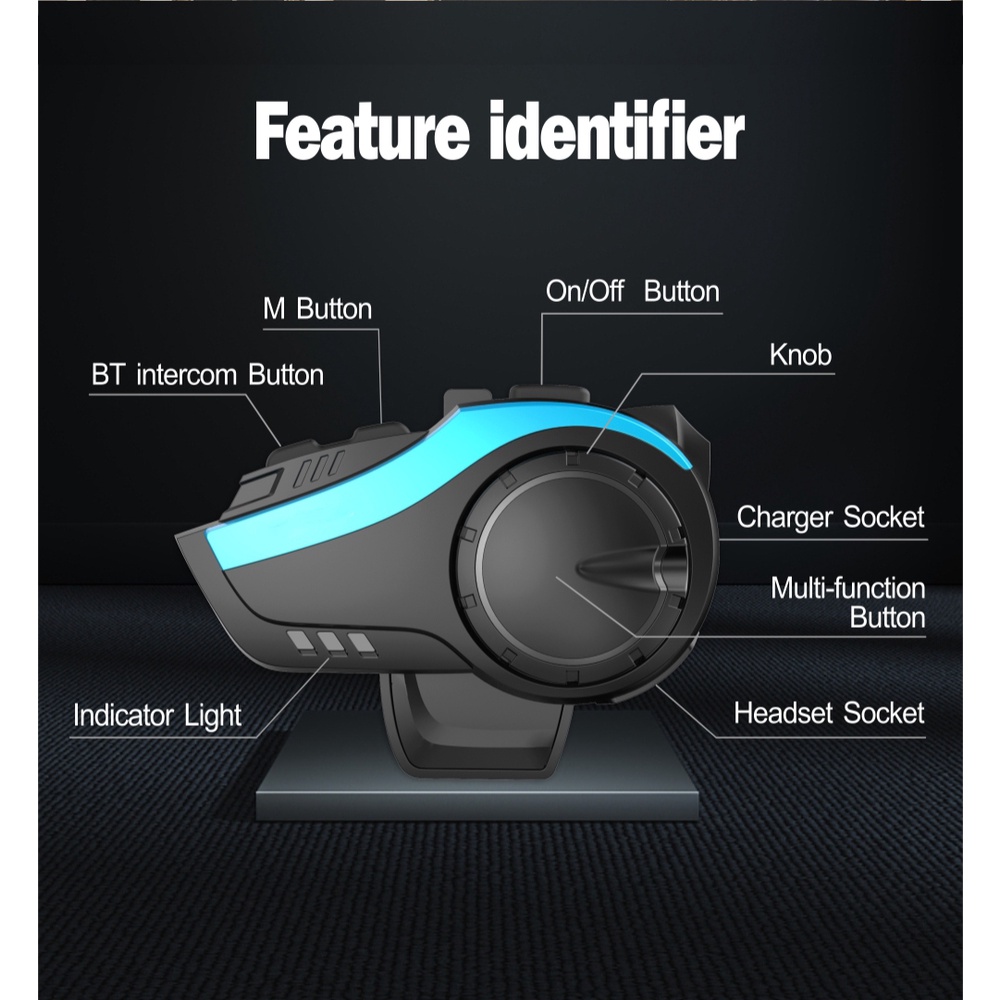 Mũ Bảo Hiểm Tích Hợp Liên Lạc Điện Đàm Hysnox HY-02 2KM 6 Riders 5.0 Bluetooth Và Đài FM Radio VS Freedconn T max / Freed