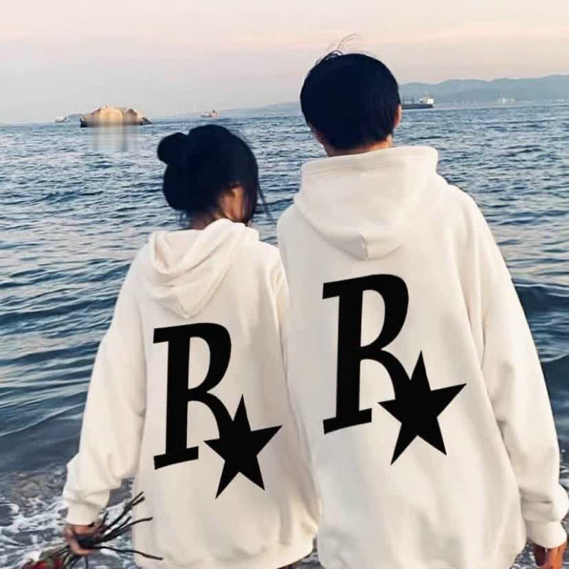 Áo Hoodies Nam Nữ Chữ R Nón Lớn Form Rộng Vải Nỉ Mềm Co Giãn Thấm Mồ Hôi Tốt NEW UNISEX
