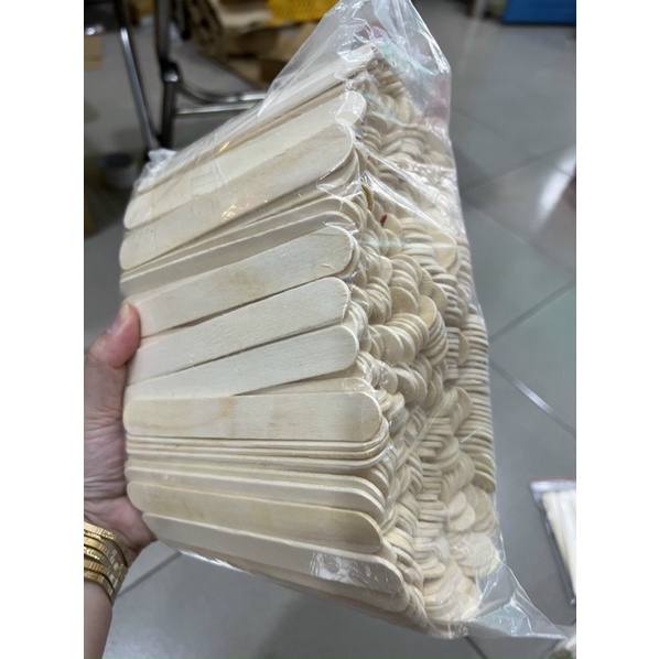 25 Que đè lưỡi 1.8cm x 15cm, que kem gỗ hanmade
