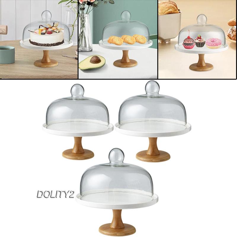 Khay Thủy Tinh Đựng Bánh Kem Vòm Có Nắp Đậy Cho Bữa Sáng / Phô Mai