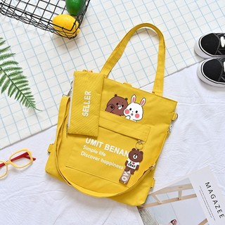 Túi Tote Bag Gấu Thỏ canvas