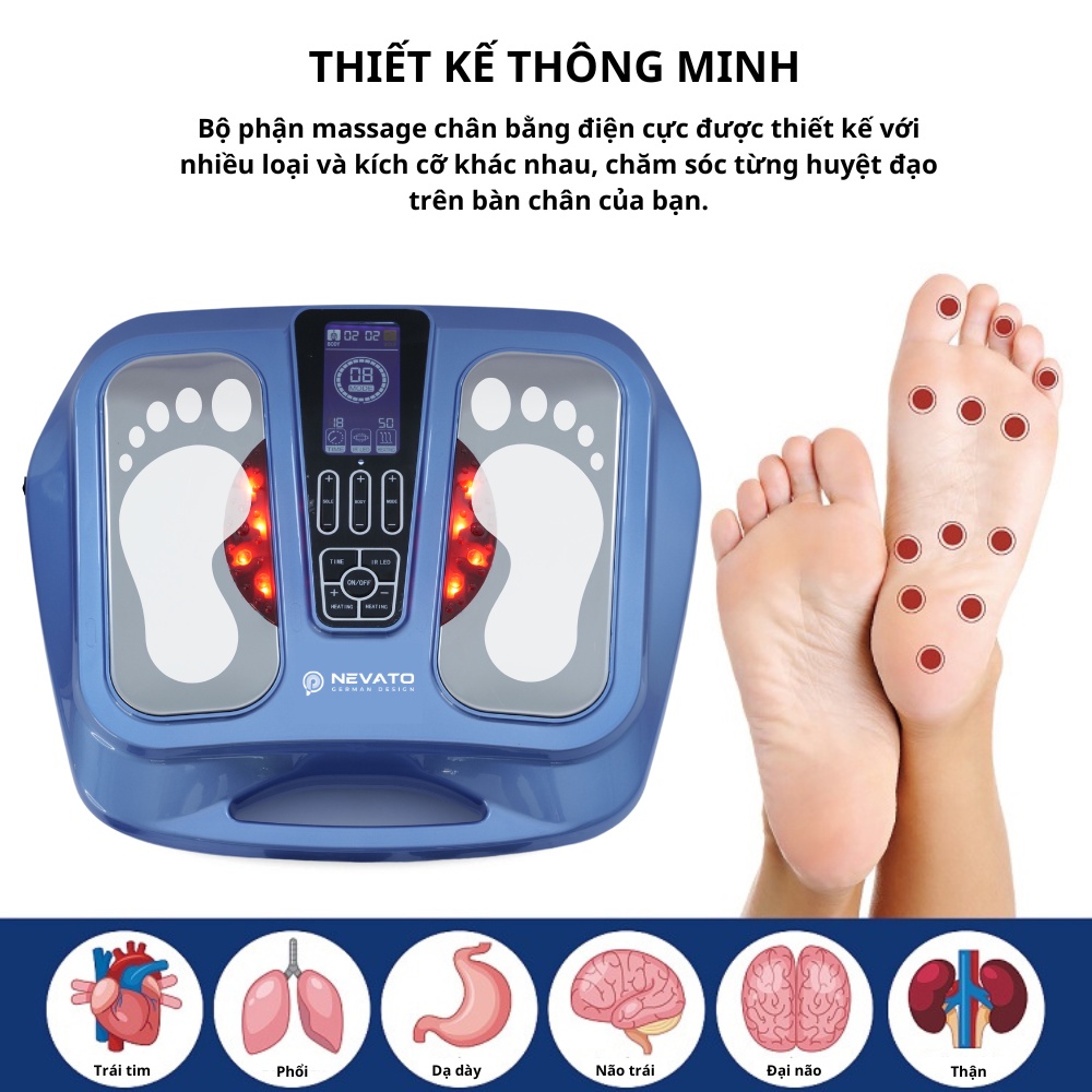 Máy Massage Châm Cứu Chân Và Toàn Thân Tăng Lưu Thông Khí Huyết Bằng Xung Điện Nevato NVE1310