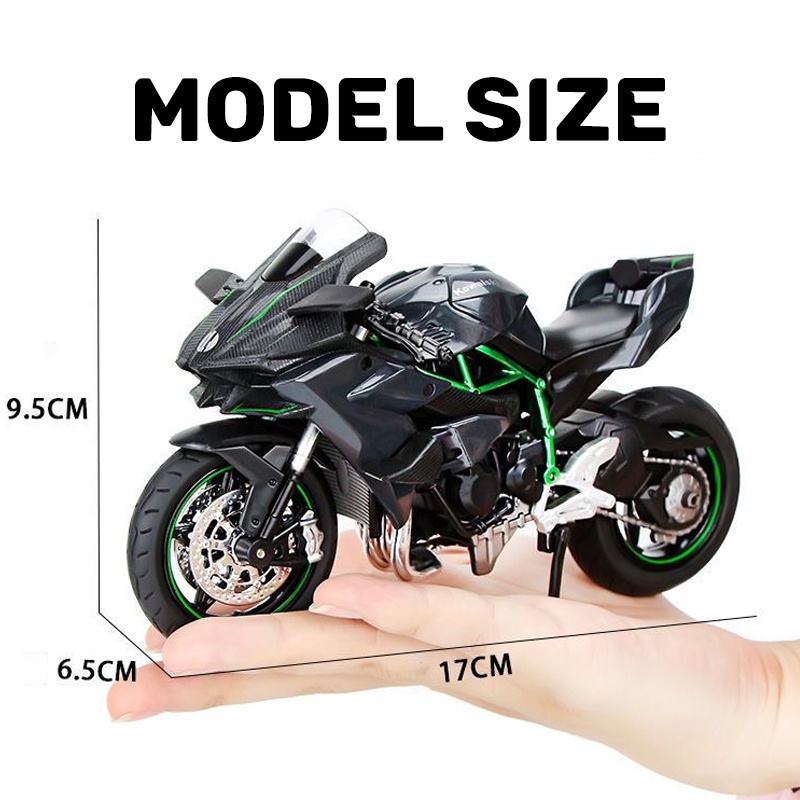 Mô Hình Xe Hơi Kawasaki Ninja H2R Tỉ Lệ 1: 12 Bằng Hợp Kim Có Đèn Và Nhạc Độc Đáo Thú Vị Cho Bé