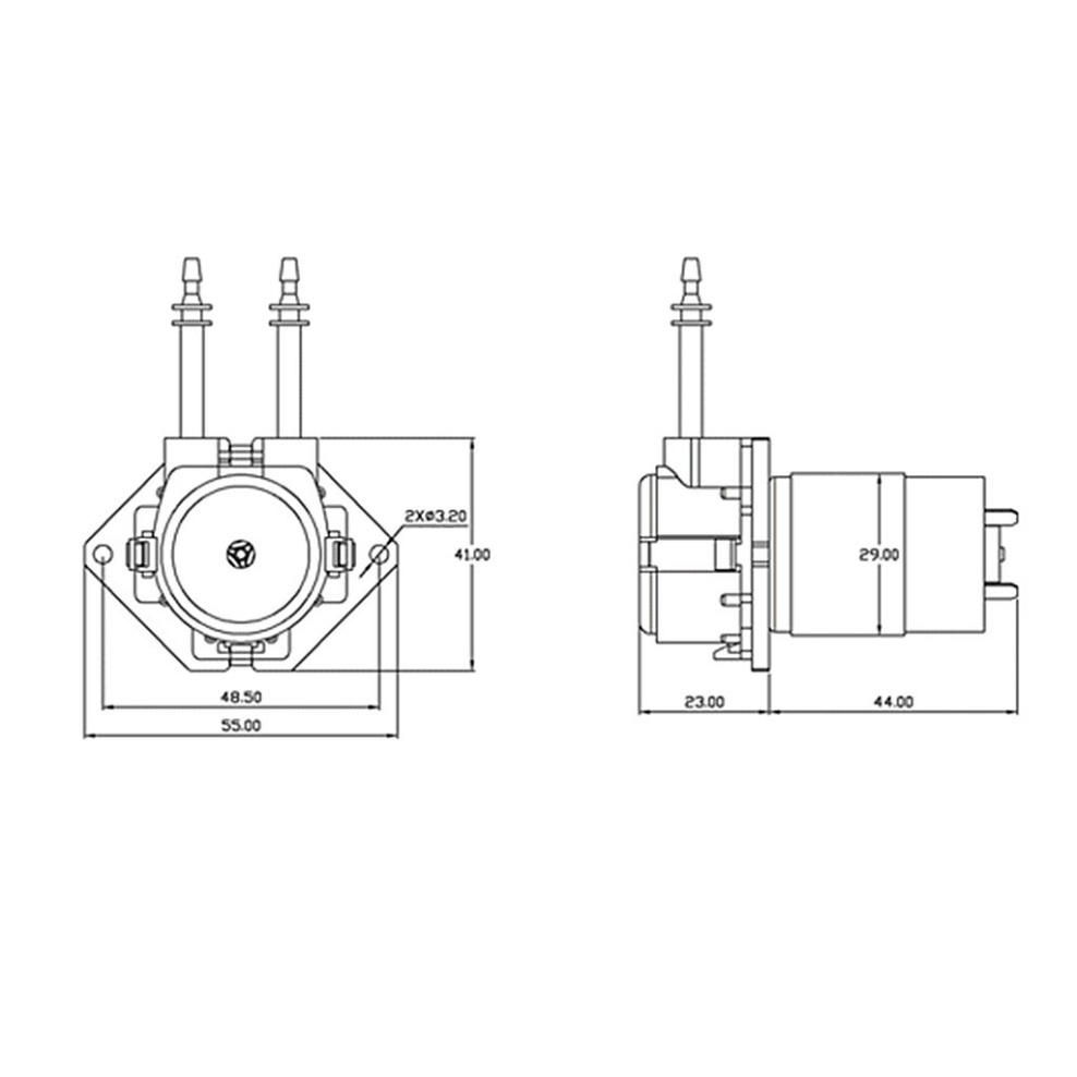 Máy Bơm Nhu Động DC 12V D3 3x5mm Lưu Lượng Dòng Chảy 15-100ml/min, DIY Dùng Trong Phòng Thí Nghiệm, Ứng Dụng Chiết Rót