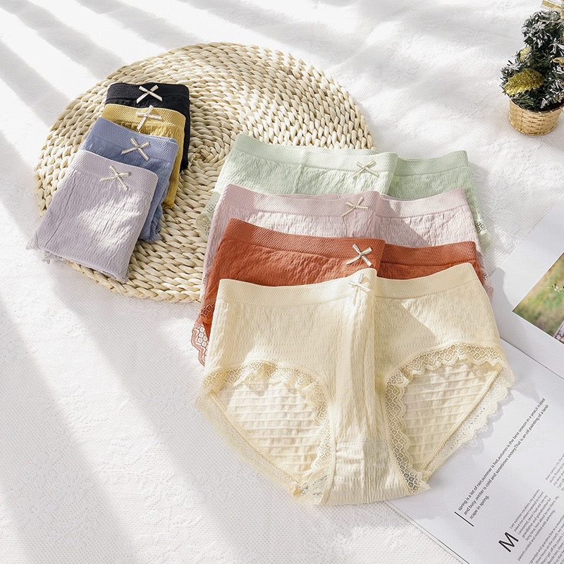 Combo 10 Quần Lót Nữ Cotton Kháng Khuẩn Set Quần Chip Nhăn Thông Hơi Co Giãn 4 Chiều
