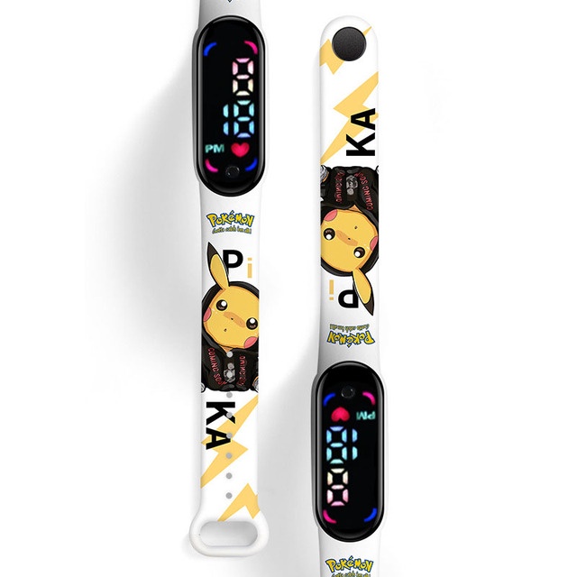 Mới Đồng Hồ Điện Tử Dây Silicon Hình pikachu Cho Bé