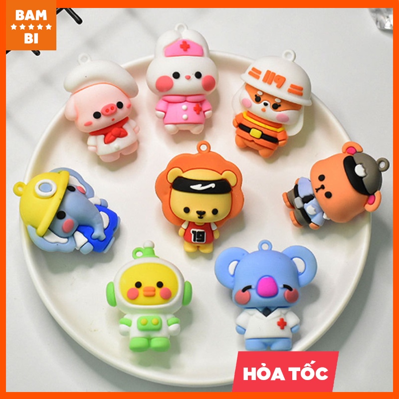 Móc chìa khóa, móc khóa hình nhân vật hoạt hình, con vật dễ thương