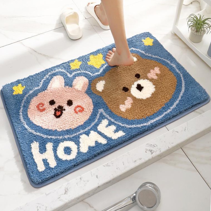Thảm lót cửa chùi chân Thấm Hút Tốt In Họa Tiết Dễ Thương Tiện Dụng Cho Nhà Tắm / Nhà Vệ Sinh