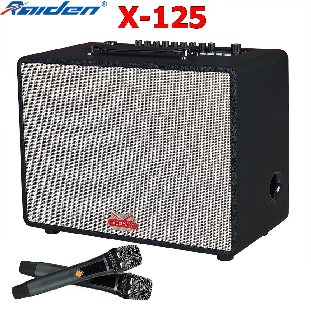 Loa karaoke xách tay Ladomax X-125 thiết kế 4 đường tiếng, chống hú và chống nhiễu, kèm 2 micro không dây