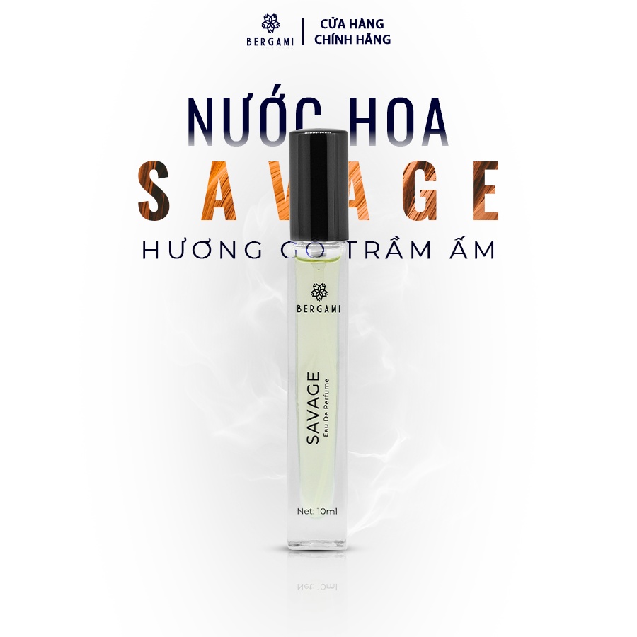 Set Nước Hoa Nam Thơm Lâu Bergami, Nước Hoa Chính Hãng Mùi Hương Hiện Đại Lịch Lãm, Lưu Hương 6H 10ml/chai