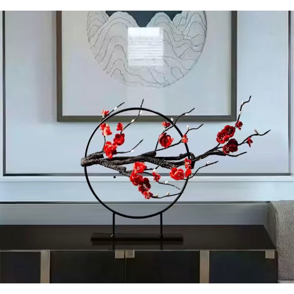 Trang trí năm mới  Trang trí hoa mận Trang trí tủ TV phòng khách Trang trí