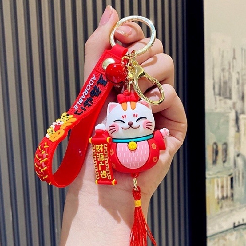Móc khoá mèo thần tài may mắn