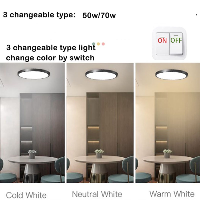 CHUANGYANG Đèn Led Gắn Trần 3 Màu 50W 70W Hiện Đại