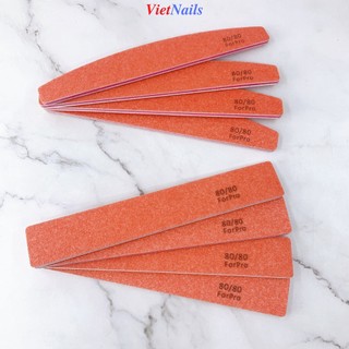 Dũa móng tay forpro nhám đỏ độ nhám 80/80 - dũa dày màu đỏ dũa phá bột phá gel